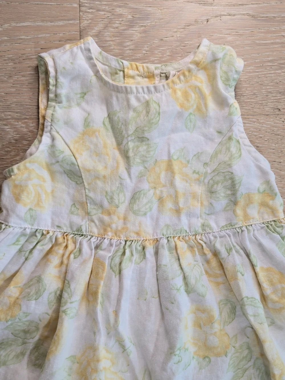 Baby GAP Linen Dress 12-18 Mo. Yellow Floral